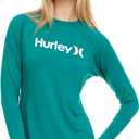 Hurley Rash Guard for Women, Womens Rash Guard Long Sleeve Shirts, Rashguard Swim Shirt Women UPF 50+ SPF & UV Protection (S)