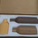 Modern Ceramic Vases Set of 3, Coffee Table Ribbed Decorative Vases, Shelf Table Centerpiece for Home Decor (Coffee Mix)