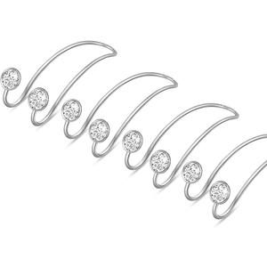 4 Pack Bling Car Hooks - Universal Car Headrest Hooks, Stainless Steel Car Seat Hooks for Women Bags & Purses (Silvery)