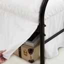 RIMELA Warm White Bed Skirts with Split Corners Queen Size 15 Inch Drop,Elastic Bed Skirting Wrap Around, Easy to Install Dust Ruffles,Soft Fabric Machine Washable