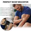 Bicep Tendonitis Brace for Pain Relief, Bicep Tendonitis Sleeve for Muscle Strains Recovery, Bicep Compression Sleeve for Workouts (Gray, Medium)