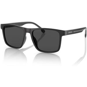Gesruny Polarized Sunglasses for Mens Womens - Lightweight Matte Finish Sun Glasses,Line Patterned Sunglass, Black