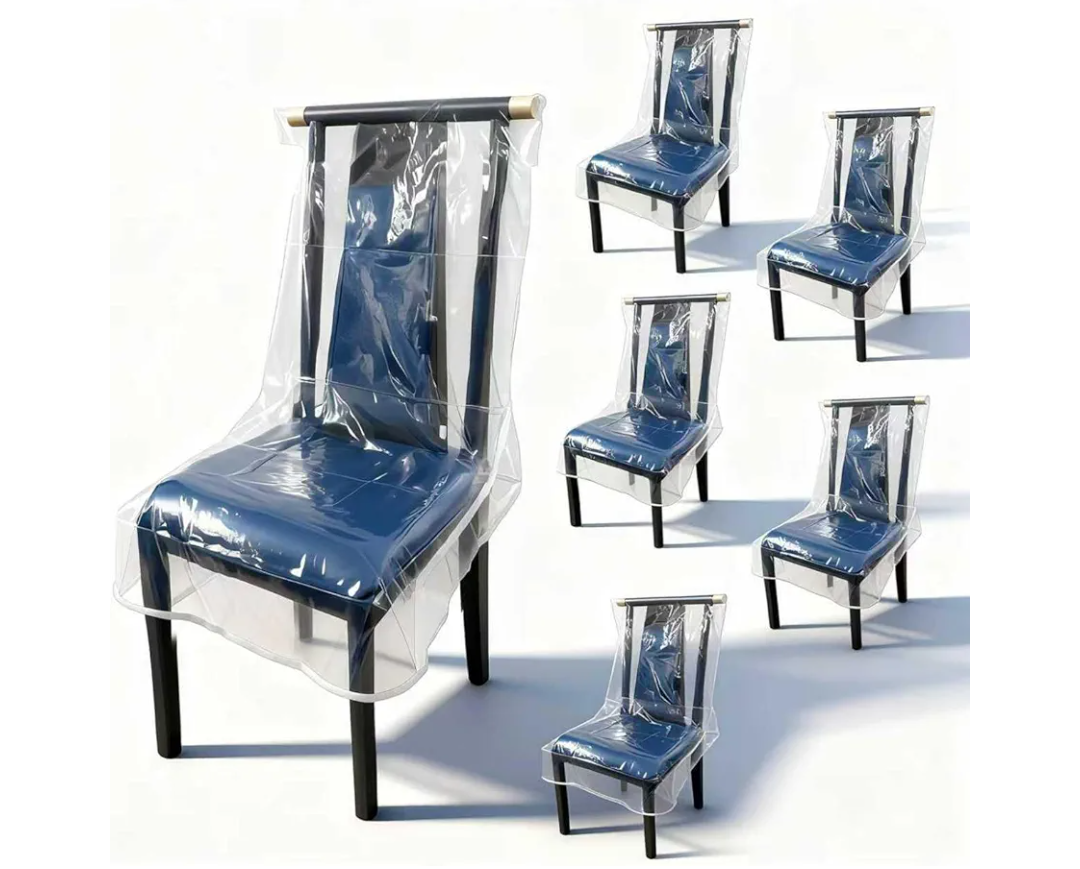 Chair Covers, Clear Dining Room Chairs Cover, Transparent Waterproof and Kitty Scratch Resistant Chair Seat Covers, Protector from Pet Claws, Dust, Spill, Pet Hair and Easy Clean