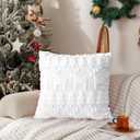 Christmas Trees Pillow Covers 18x 18 Inch Set of 2 Christmas Reindeer Shaped White Soft Faux Fur Throw Pillow Covers Xmas Winter Holiday Pillows Decorative Pillow Covers Cushion Cases for Sofa Couch