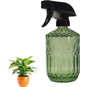 YYTSGG Glass Plant Mister Bottle, 15oz Refillable Water Spray Bottle with Adjustable Mist Nozzle for Indoor Flowers, Outdoor Gardening, Cleaning, Hair and Pets Care (Army Green)