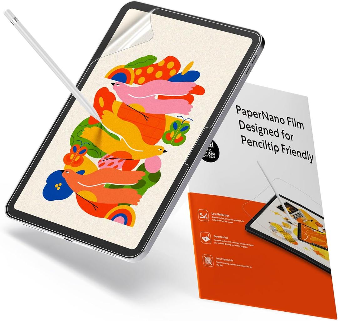 KCT 2 Pack Paperfeel Screen Protector Compatible with iPad A16 11th Generation 2025 11 inch/iPad 10th 2022 10.9 inch & iPad Air 11 inch M4/M3/M2 (2026/2025/2024), Write as Real Paper, Anti Glare