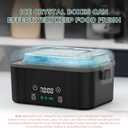 Cordless Heated Lunch Box, Smart Timer Automatic Heating Food Warmer for Adults, 5.5-Cup Portable Electric Lunch Container with Handheld Insulated Bag（Dark Black）