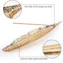 Zen Leaf Incense Burner with Ash Catcher - Compact Zinc Alloy Golden Tray for Meditation, Yoga & Home Decor, Portable Spiritual Aromatherapy Holder