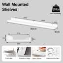 White Floating Shelves for Wall Decor, Long Wall Mounted Storage Shelf for Bedroom, Living Room, Bathroom, Kitchen, Nursery, Display Picture Ledge Shelf with Lip Set of 2-36 Inches, White, 35.4in