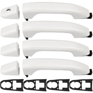 APPERFiT Exterior Door Handles w/Gaskets Set White Compatible with 2014-2020 Chevy Chevrolet Silverado Suburban Tahoe, GMC Sierra Yukon Door Parts 13534897 22923605 84711849