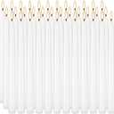 YOROXRG 36 Pack White Taper Candles, 7-8 Hours Burn Time, Unscented, Smokeless and Dripless, 0.8 x 10 Inch Dinner Candle Set for Household, Wedding, Party and Home Dcor Candlesticks