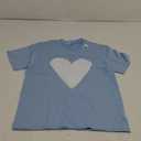 White Heart Light Blue T-Shirt (Small, Baby Blue)