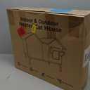 Extra Large Heated Cat House for Outside in Winter, Elevated Heated Outdoor Cat House Weatherproof with Heating pad, Insulated Outdoor Cat Shelter for Multiple Cats Small Dogs (Brown) (XL-Heated-02)