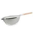 Winco Strainer, 14-Inch Diameter, Reinforced Double Mesh, Medium, Nickel, Tan