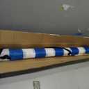 Beach Wind Screen 15.7ft Wind Blocker Beach Barrier Blue White Privacy Screen with Wooded Poles Mallet and Bag for Outdoor Summer Vacation