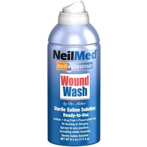 NeilMed Cleanse Sterile Saline Wound Wash, 6.3 Ounce (6.3 Fl Oz (Pack of 1))