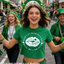 St Patricks Day Shirt Women Crop Top Green Sexy Saint Paddy's Day Outfit Funny Shamrock Lucky Tshirt Irish Clover Tee (Green, XS)