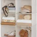 StorageWorks Hanging Closet Organizer with Garment Rod, 6-Section Clothes Storage for Closet, 24 " L x 12 " W x 33 " HWhite & Ivory