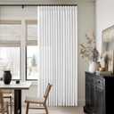 White 90 Inch Pinch Pleated Linen Curtains for Living Room Bedroom Dining Boho Country Light Filtering Pinch Pleat Drapes with Hooks Rings Back Tab Semi Sheer Window Curtains 2 Panels Set 50x90