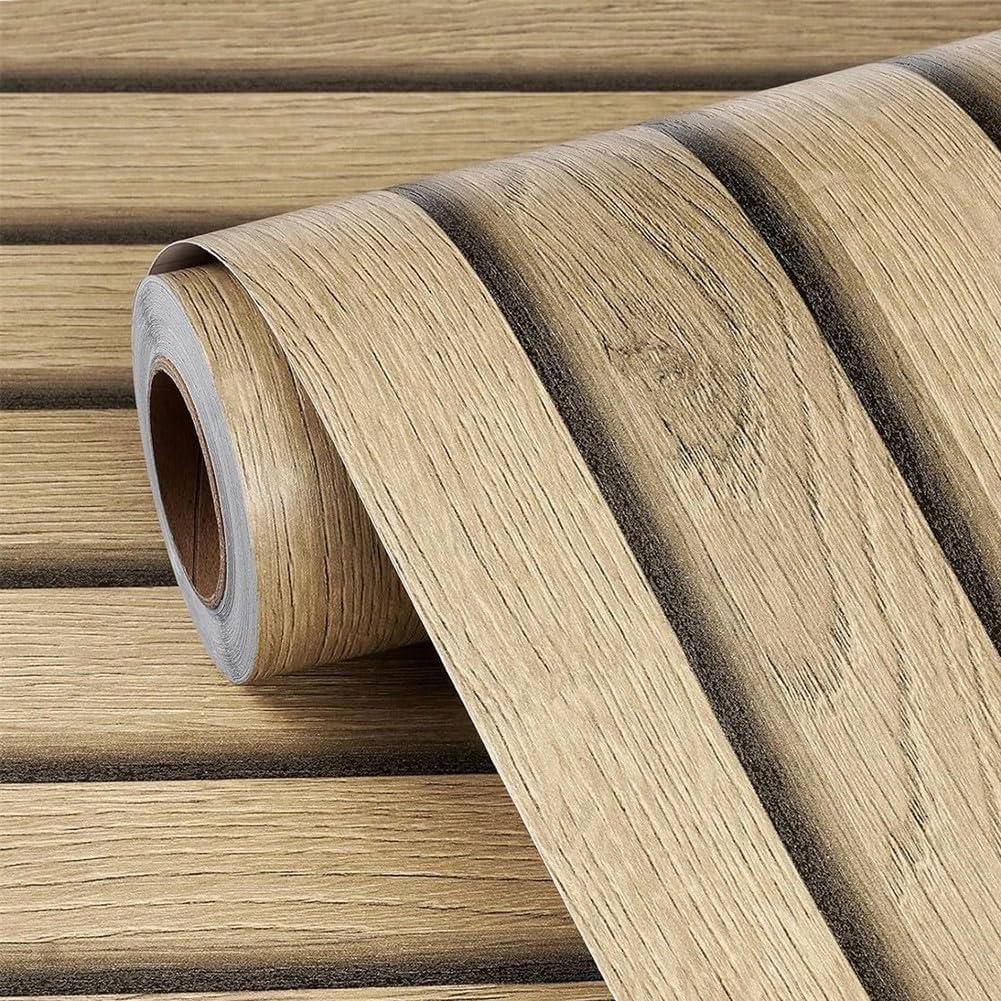 45CM X 5M Waterproof PVC Imitation Wood Grain Wall Sticker, Wall Decor Removable Self-A-adhesiveFor Innovative Home Decoration Ideas(B)