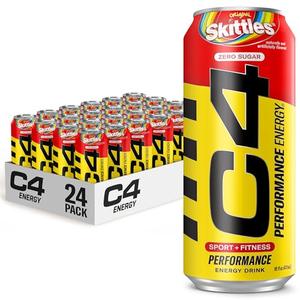 C4 Energy Drink 16oz (Pack of 12) - Strawberry Watermelon Ice - Sugar Free Pre Workout Performance Drink with No Artificial Colors or Dyes No BB Date