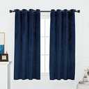 FY FIBER HOUSE Velvet Vintage Curtains Panels Thermal Insulated Royal Privacy Window Shade Drapes for Bedroom/Sliding Glass Door Bedroom Living Room Office 52Wx63L Inch 2 Panels Dark Blue