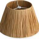 Lamp Shades,7.1" Top x 11.8" Bottom x 7.1" H,Barrel Shaped Natural Straw Lamp Shades, Shade Replacement for Bedside Lamps, Handmade Clip-On Shades for Wall Lamps 1 Pack