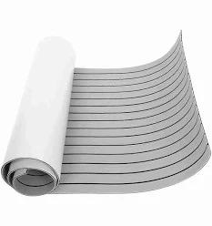 FOCEAN Boat Flooring EVA Foam Boat Decking Faux Teak Marine Flooring Boat Mat Boat Carpet Sheet for Motorboat RV Yacht Kayak Surfboard, 94.5"x 47.2"/35.4"/23.6"/15.7", White Lines 