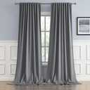 DUALIFE Extra Long Curtains 120 Inch Length,Back Tab and Rod Pocket Window Drapes Thermal Insulated Blackout Curtain Panels 52W x 120L, Grey, 2 Panels