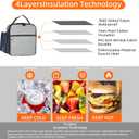 Lunch Box for Men - Reusable Lunch Bag Men Adult Women- Insulated Small LunchBox (Grey) (Gray)