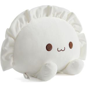 Ditucu Cute Dumpling Plush Pillow Funny Food Soup Stuffed Animal Plushies Toys Soft Hugging Gifts for Kids White 14 inch