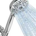 6-Setting Shower Head with Handheld, JDO High Pressure Hand held Shower Head, 4.7 Inch Chrome Detachable Showerhead Set with 59 Inch Stainless Steel Hose and Adjustable Showerhead Holder