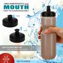 Nitial 24 Pcs Sports Water Bottles Bulk 22 oz Squeeze Reusable Sports Water Bottles Blank Plastic Water Bottles with Pull Top Cap for Adults Sports Fitness Bike, Dishwasher Safe