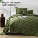 HORIMOTE HOME Velvet Quilt Set Queen Size, Olive Green Luxury Velvet Comforter Set 3 Pieces Soft Warm Bedding Set Coverlet with 2 Shams, Geometric Pattern Quilted Bedspread for All Season