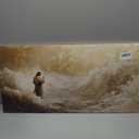 Jesus Walking on Water Canvas Wall Art Christian Walking With God Paintings Pictures Wall Decor Religious Bible Stories Printing Artwork for Living Room Bedroom Church Home Decoration Ready To Hang