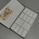 Travel Watercolor Palette,Portable Ceramic Palette with 14 Well,Metal Paint Box with Porcelain Palette(Silver Box)