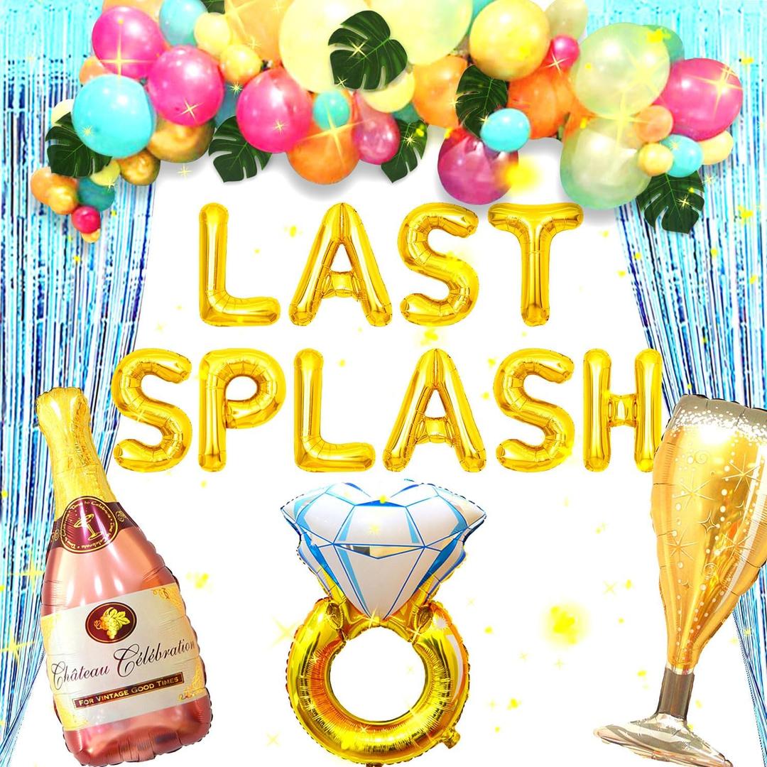 LaVenty Luxury Last Splash Bachelorette Party Decorations Mermaid Bridal Shower Decorations Pool Hawaiian Luau Beach Bachelorette Decorations Tropical Bridal Shower