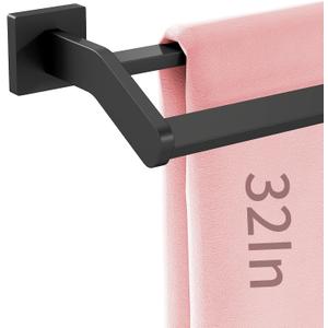 Double Towel Bar, Towel Racks for Bathroom, 32 Inch Heavy Duty Stainless Steel Bathroom Towel Holder Rod Wall Mounted, Bath Towel Rack, Matte Black
