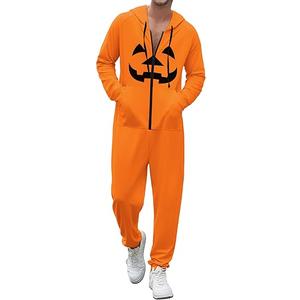 Ekouaer Christmas Mens Onesie Hooded Zipper Matching Pajamas Soft One Piece Pajamas for Men with Pocket, 2XL