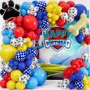 ALL-IN-1 Paw Balloons Garland Arch Kit with BONUS Dog Bone & Paw Print Balloons for Paw Birthday Decorations Paw Balloons Backdrop, Paw Party Supplies for 3rd yo Boy