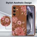 for Samsung Galaxy S24 Case, Cute Flower Floral Butterfly Design for Women Girls Soft TPU Protective Phone Case Slim Fit Shockproof Phone Cover - Brown Rose
