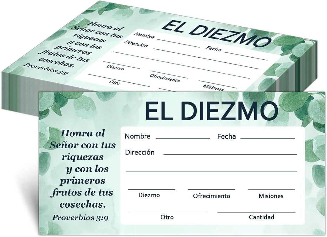 Spanish Tithes and Offering Envelopes for Church, 6.3 x 3.2 Inch Spanish Cash Envelopes for Tithes and Offerings,200 Counts in Total