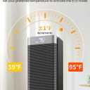 Space Heaters for Indoor Use, 1500W PTC Ceramic Electric Heater with Thermostat, Room Temperature Display, 70 Oscillation, Remote Control, 12H Timer, Quiet Portable Heater for Office Bedroom