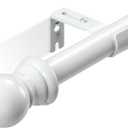HOSKO Window Curtain Rod - 1 Inch Curtain Rods for Window 30-60 Inches - Including Two Mounting Brackets White