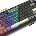 Womier PBT Shine Through Keycaps for Mechanical Keyboard, Pudding Keycaps 60% 75% 100% Keyboard 143 Keys, Custom Keycap Set OEM Profile for Gateron Cherry MX Switches,Grey Brown-Only Key caps