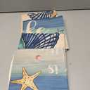 avpdupu Linen Blue Pillow Covers 18x18 Set of 4 - Seashell Starfish Pattern Decor for Sofa & Couch (No Insert)