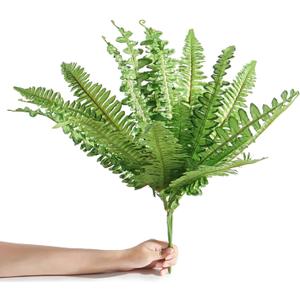 2pcs Artificial Persian Grass Artificial Outdoor Plants Greenery Fake Flowers Faux Plastic Flower Plant Artificial Flower for Outdoor Garden Veranda UV Resistant,Persian Grass