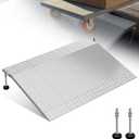 Door Threshold Ramp, 3-6" Adjustable Height Rise Threshold Ramp for Doorways, 39.4" Portable Self Supporting Entry Handicap Ramp, 1000lbs Load for Wheelchairs, Scooters, Uneven Surfaces, Carbon Steel
