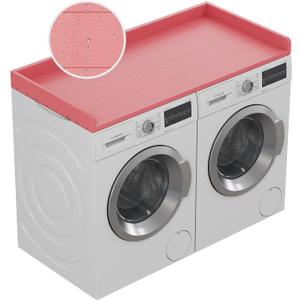 No-installation HDPE Washer Dryer Countertop Washer and Dryer Topper Covers for The Top Laundry Countertop Laundry Room Organization No Water Leakage,Pink
