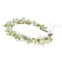 Girl Flower Crown Floral Crown Women Floral Headband Flower Headpiece Wedding Party Wreath Hair Accessories (001B White)